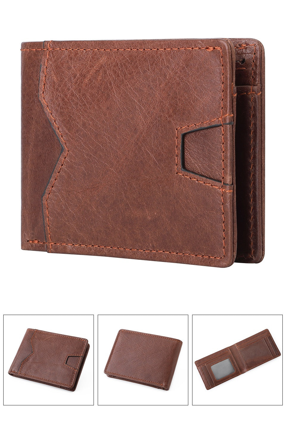 Mens Slim Bifold Leather Wallet