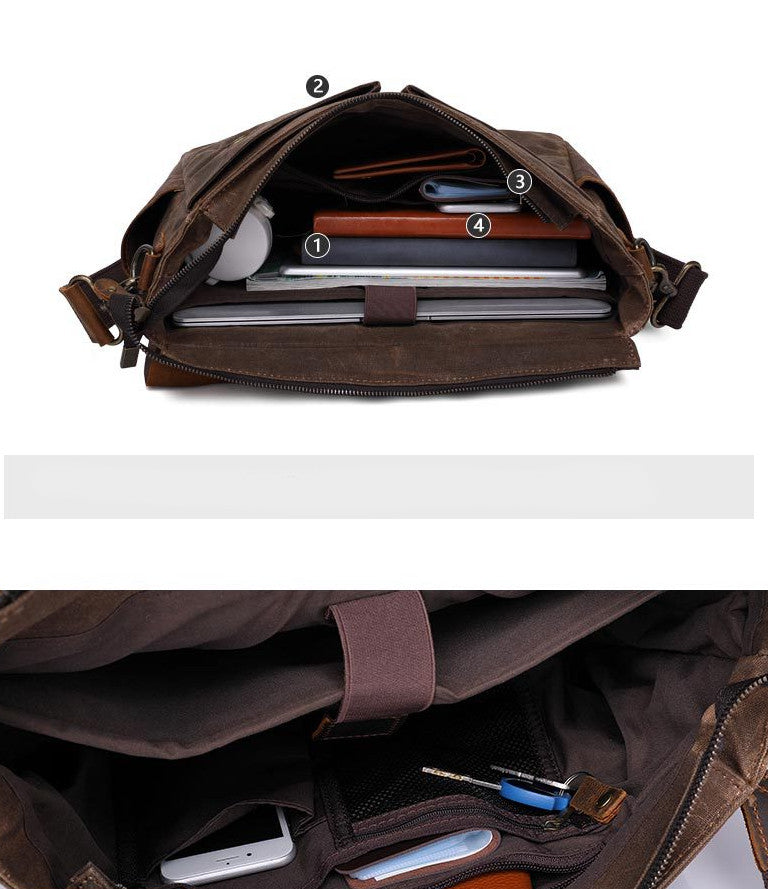 Waxed Canvas Messenger Bag