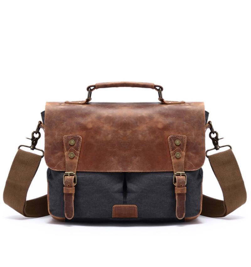 Canvas Leather Messenger Bag