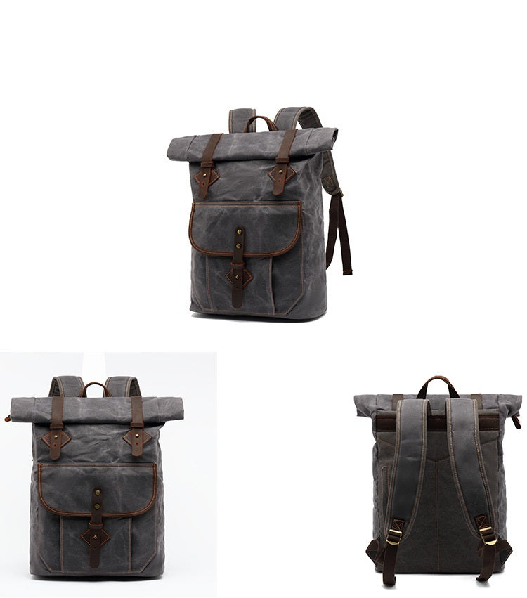 Waxed Canvas Roll Top Rucksack