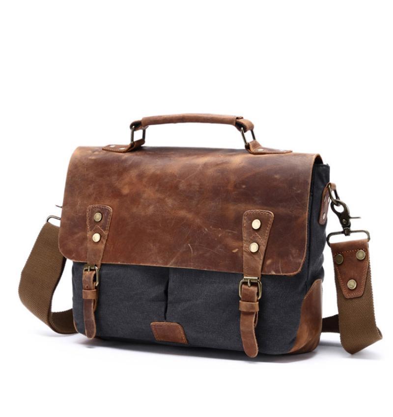 Canvas Leather Messenger Bag