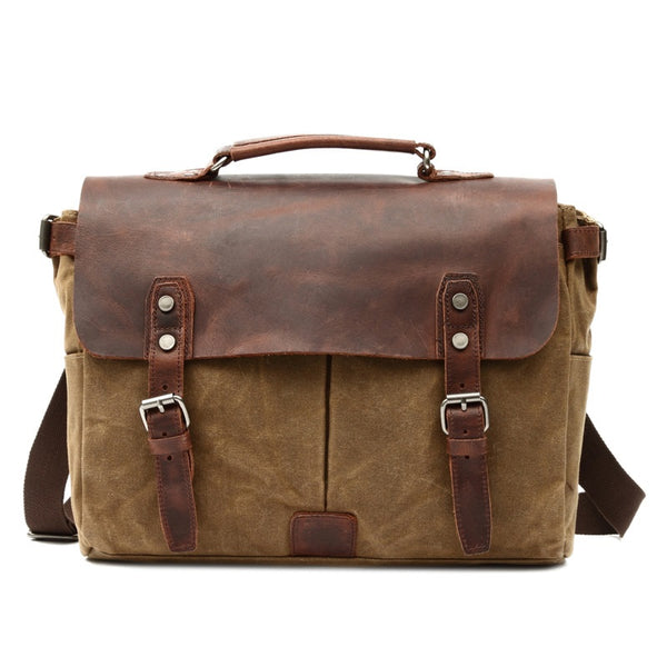 Waxed Canvas Laptop Messenger Bag