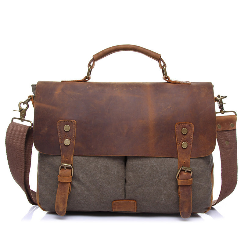 Canvas Leather Messenger Bag