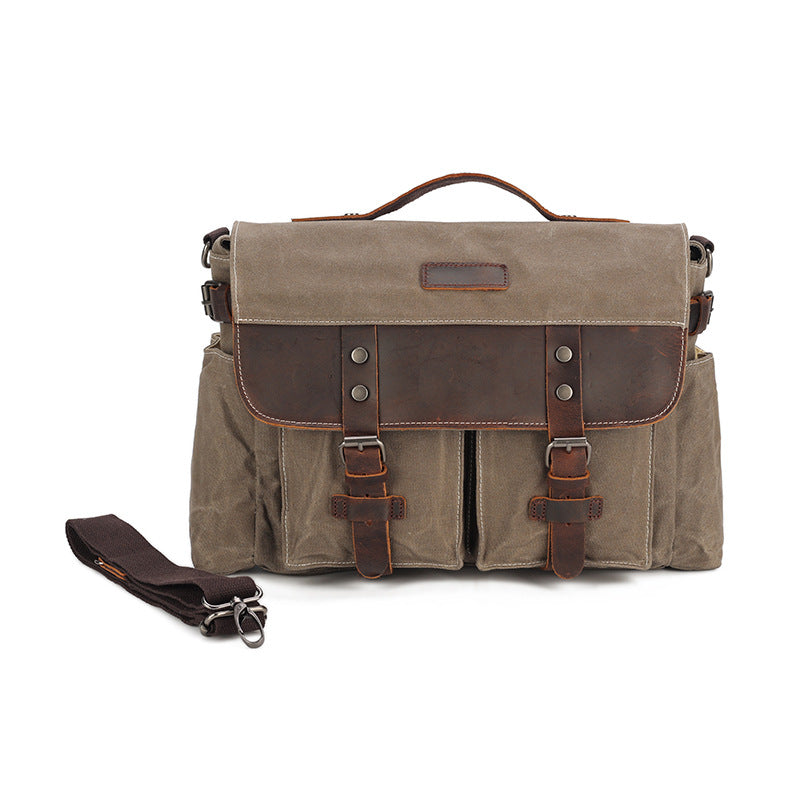 17 Inch Waxed Messenger Bag