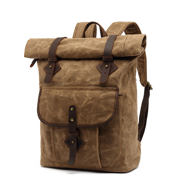 Waxed Canvas Roll Top Rucksack