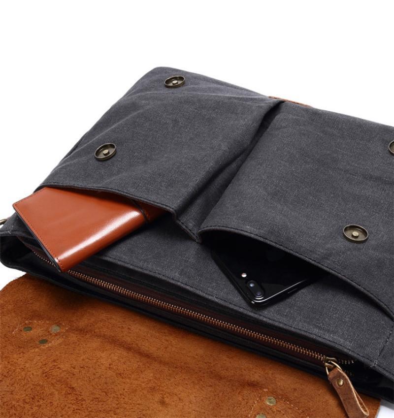 Canvas Leather Messenger Bag