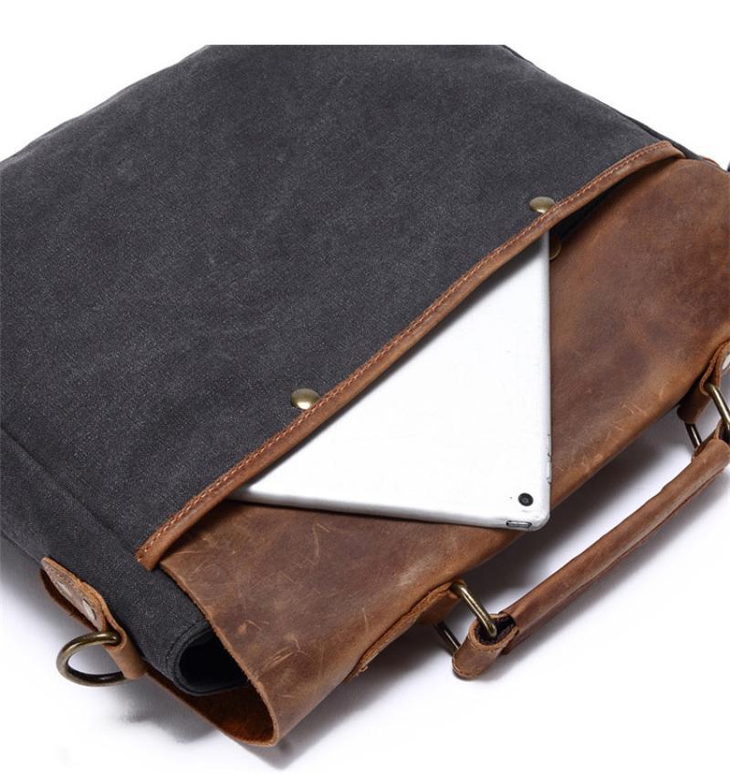 Canvas Leather Messenger Bag