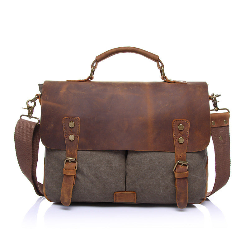 Canvas Leather Messenger Bag