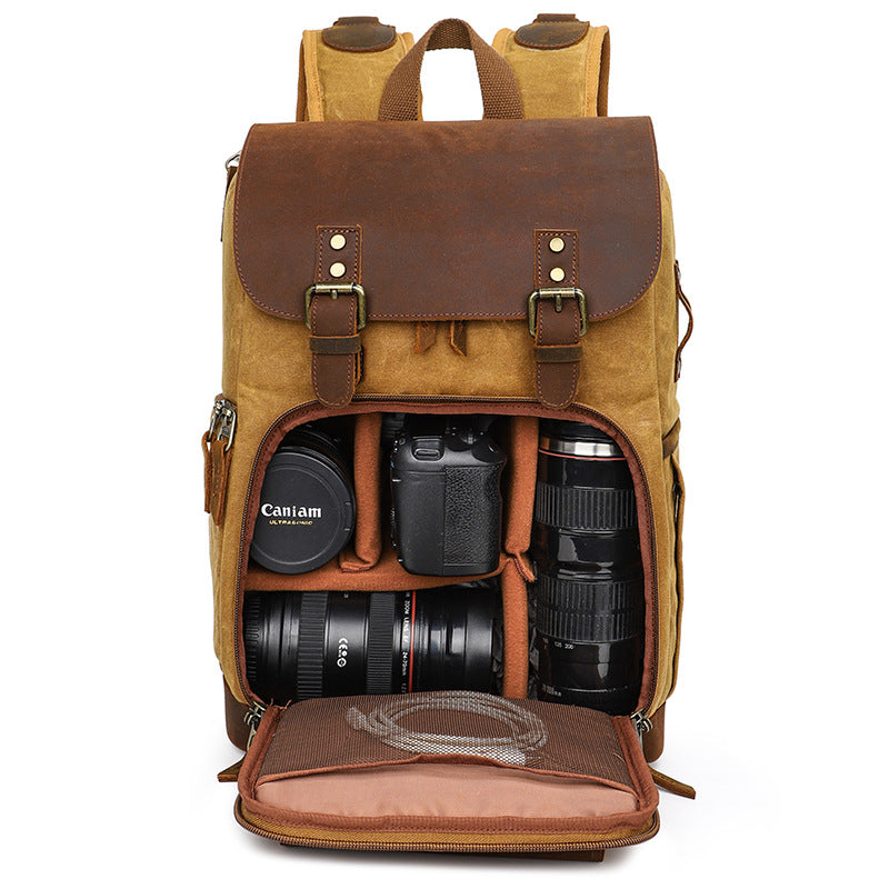 Waxed Camera Backpack