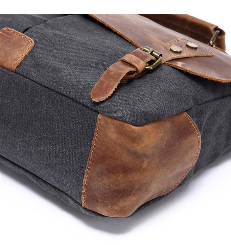 Canvas Leather Messenger Bag