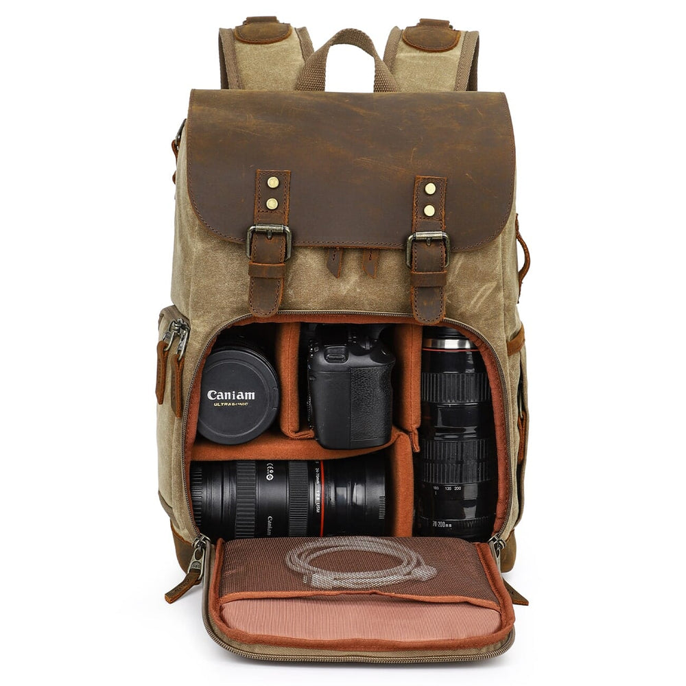 Waxed Camera Backpack