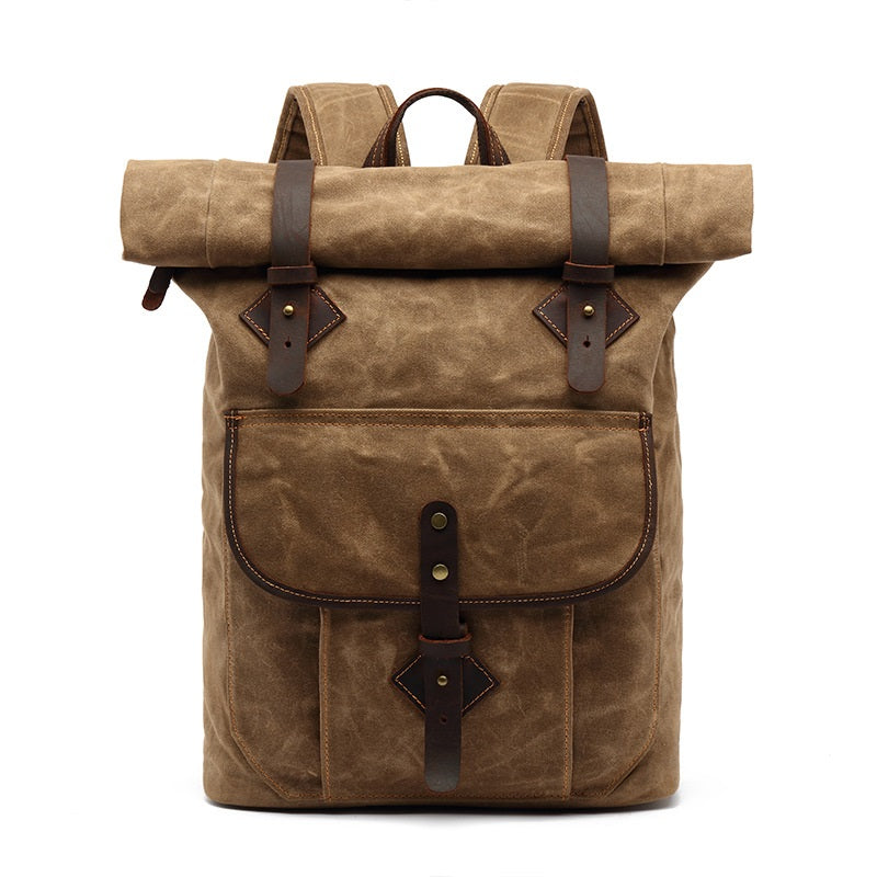 Waxed Canvas Roll Top Rucksack