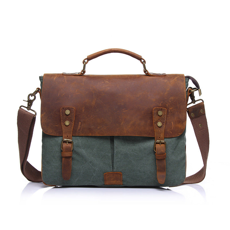 Canvas Leather Messenger Bag