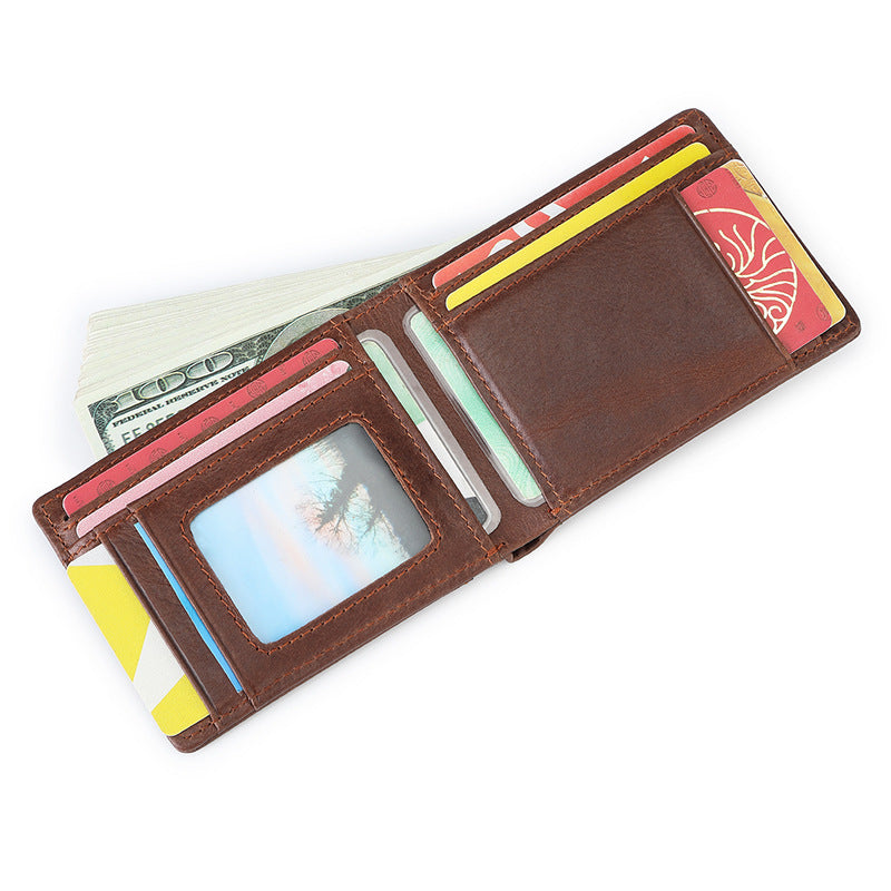 Mens Slim Bifold Leather Wallet