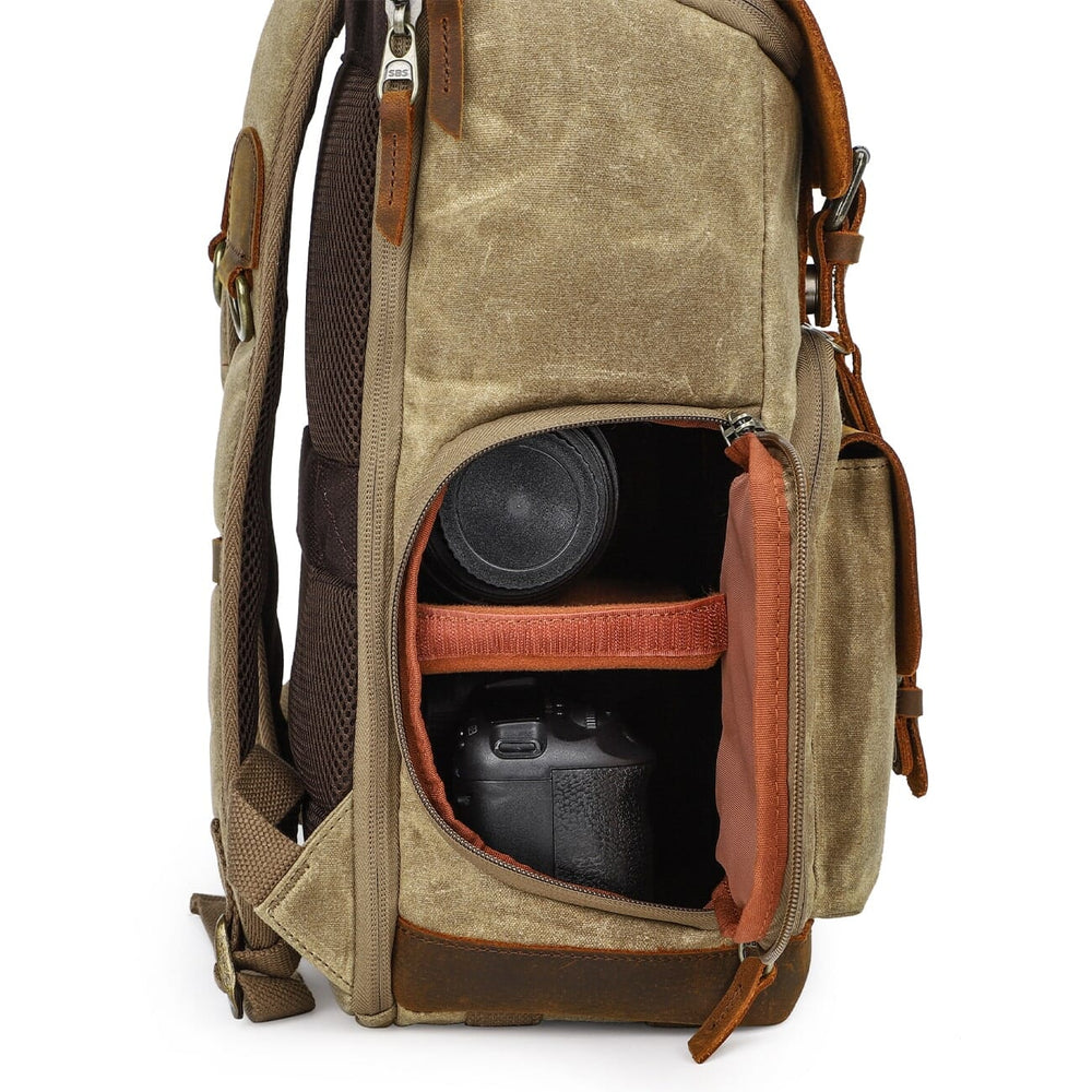 Waxed Camera Backpack