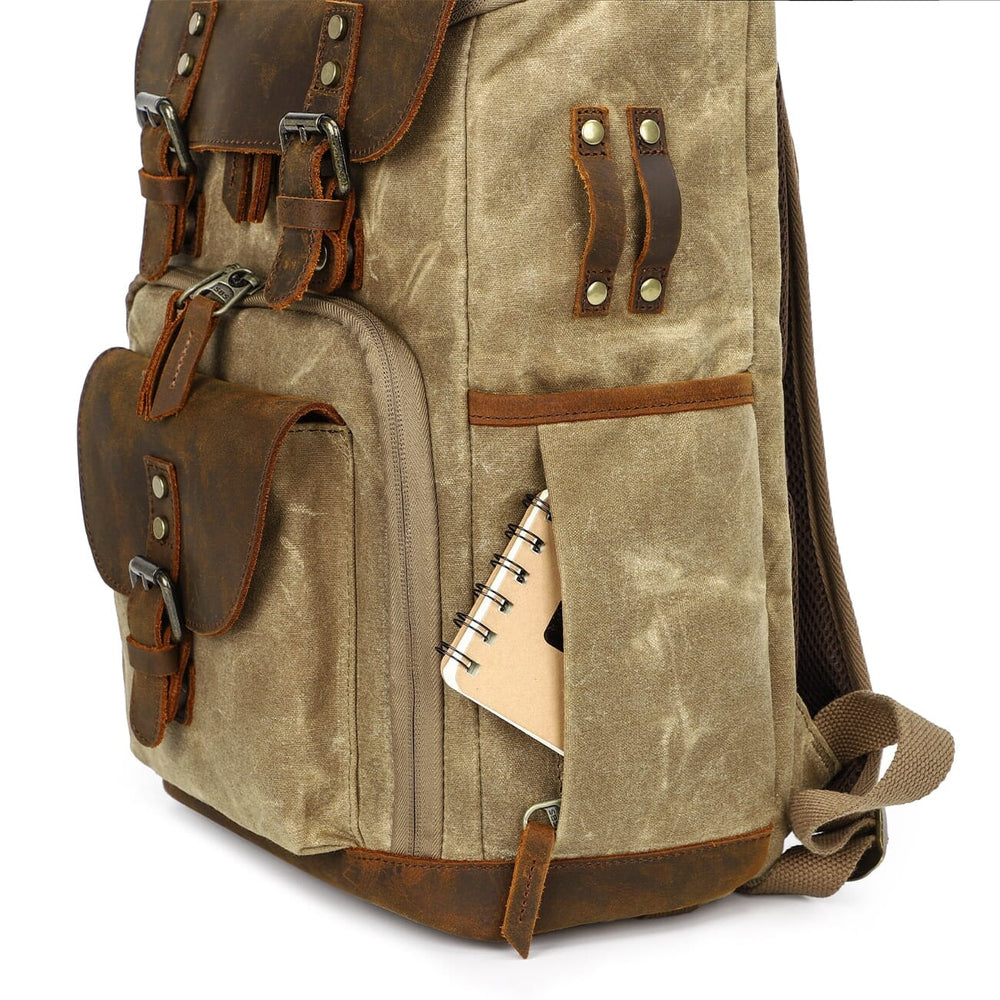 Waxed Camera Backpack