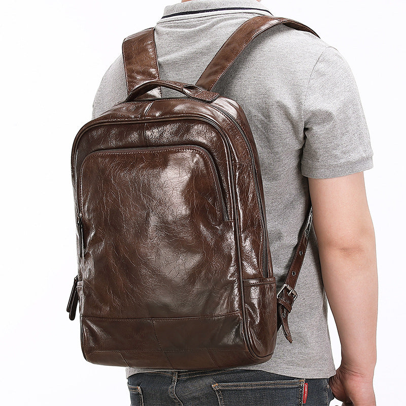 Oil Waxed Leather Backpack