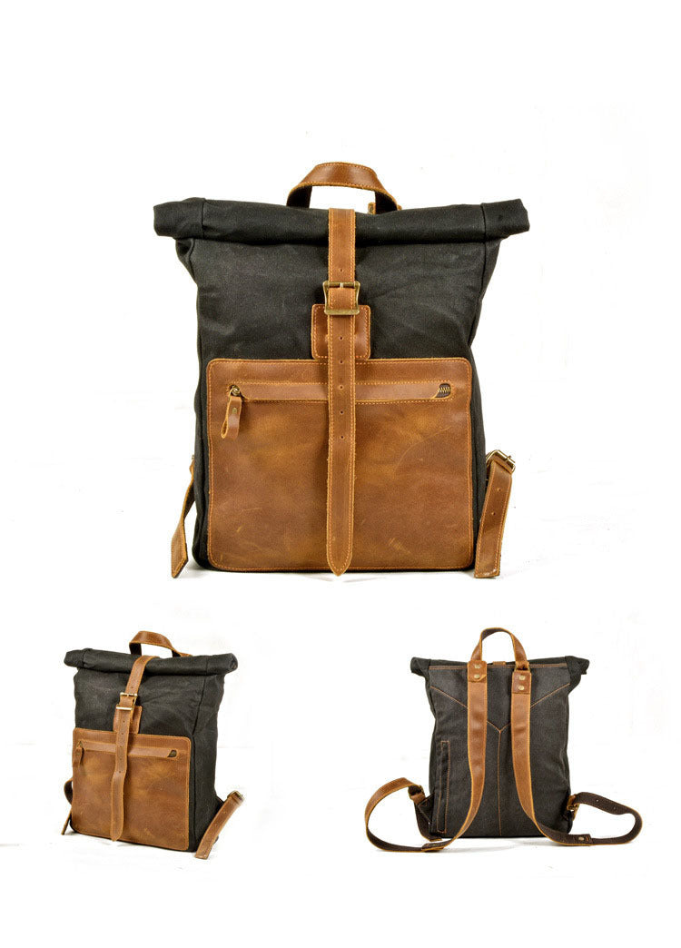 Canvas Leather Backpack