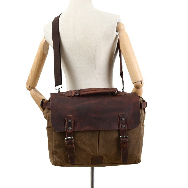 Waxed Canvas Laptop Messenger Bag