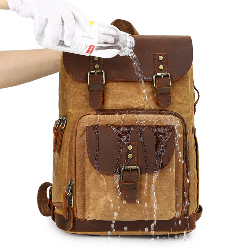 Waxed Camera Backpack