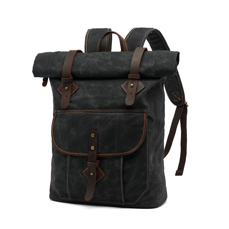 Waxed Canvas Roll Top Rucksack