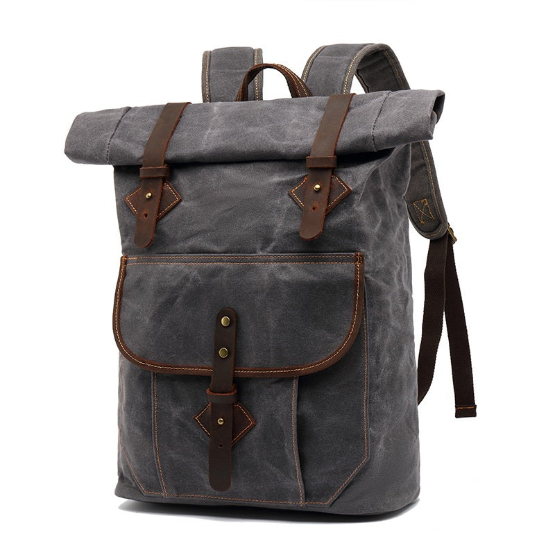 Waxed Canvas Roll Top Rucksack