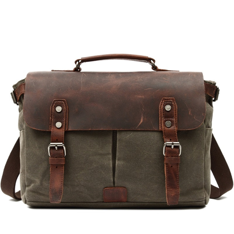 Waxed Canvas Laptop Messenger Bag