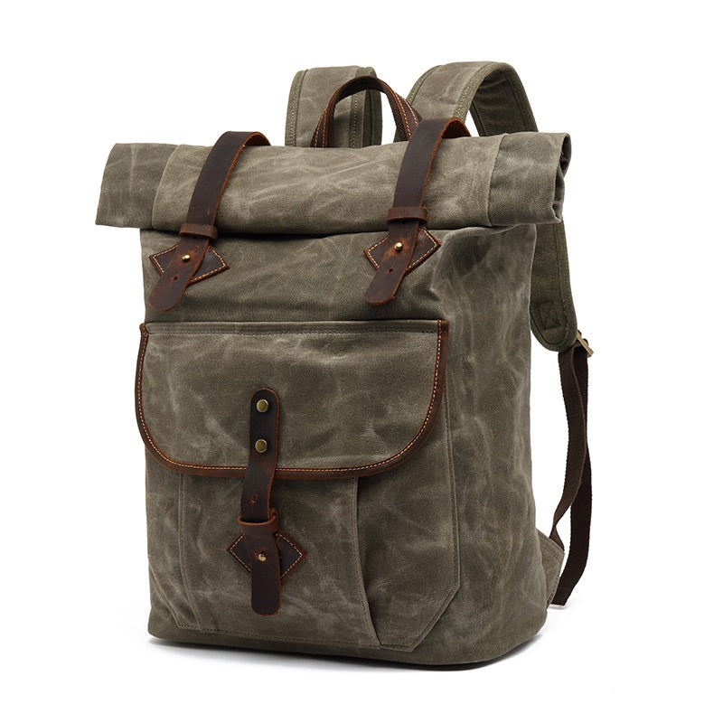 Waxed Canvas Roll Top Rucksack