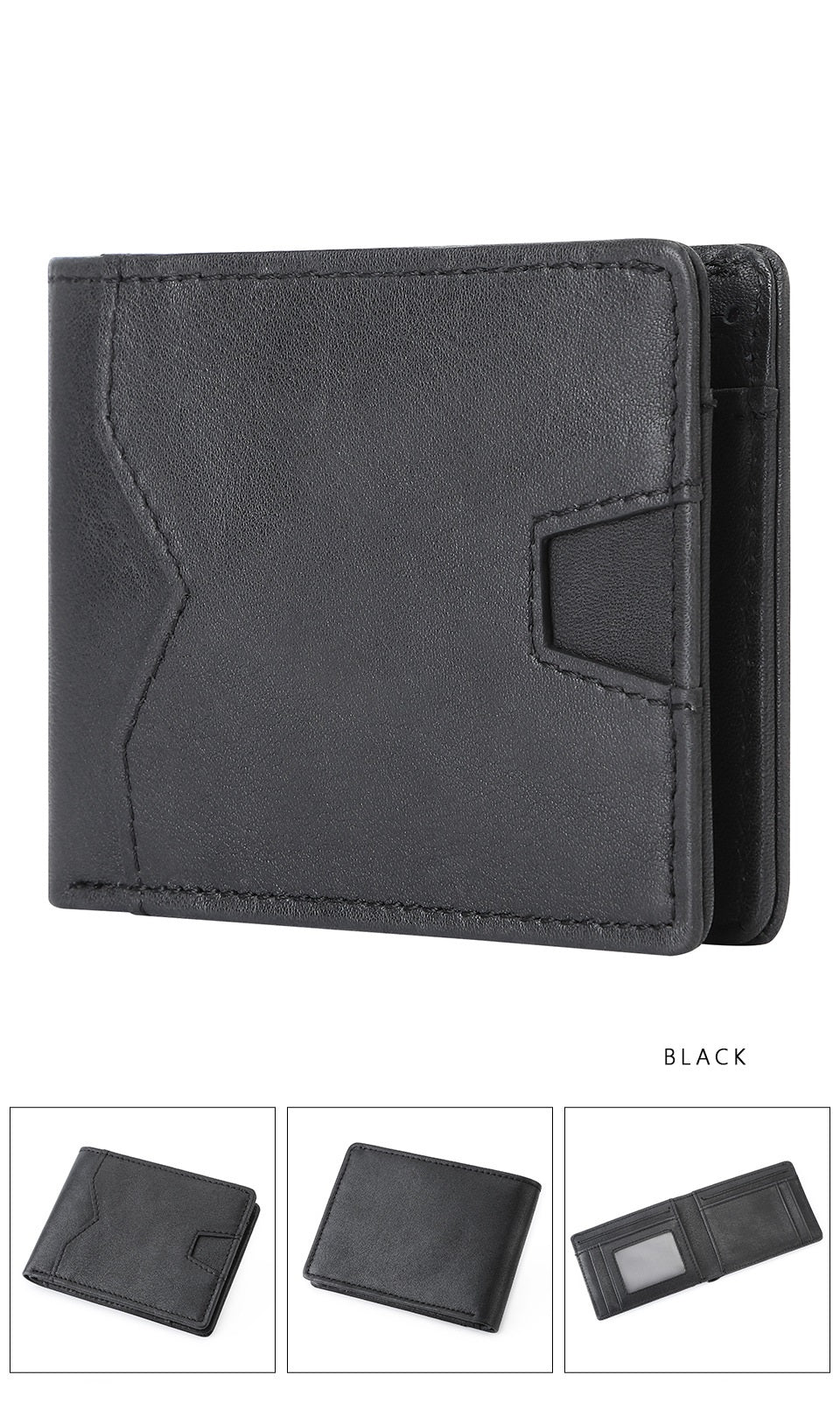 Mens Slim Bifold Leather Wallet