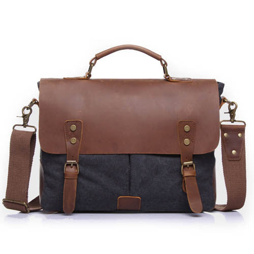 Canvas Leather Messenger Bag